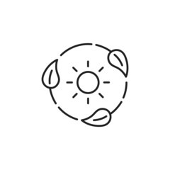 Solar energy ecological. Eco energy concept outline sign. High quality black vector illustration.