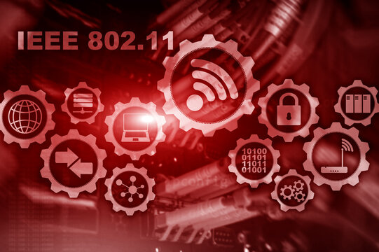 Wireless data transmission concept IEEE 802.11. Server background