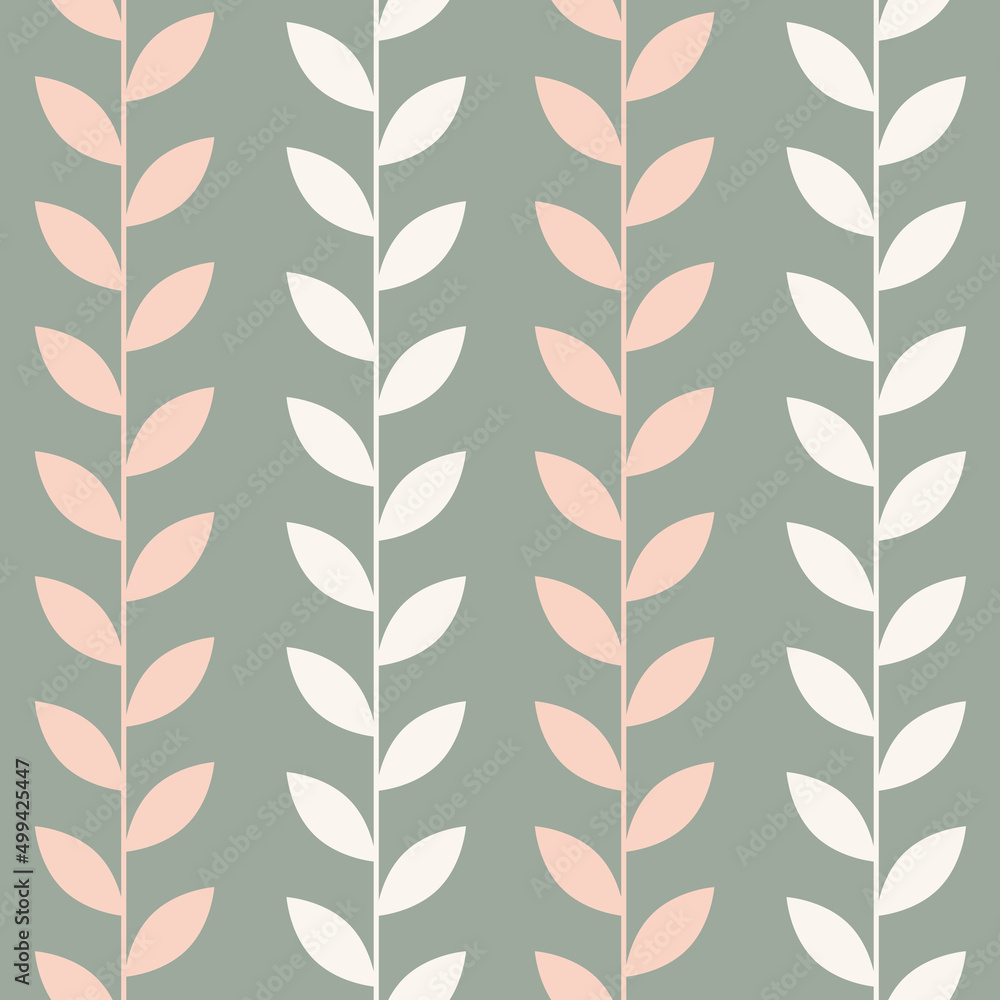 Poster leaf vector pattern, seamless botanical print