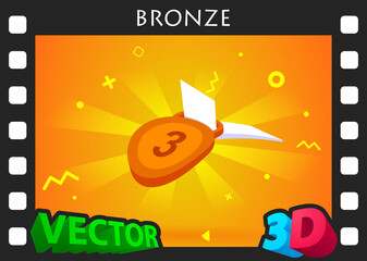 Bronze isometric design icon. Vector web illustration. 3d colorful concept