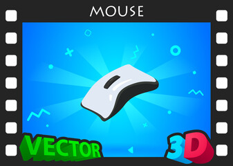 Mouse isometric design icon. Vector web illustration. 3d colorful concept