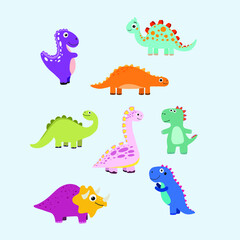 Set of dinosaurs for children's prints