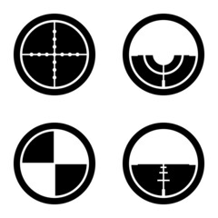 Crosshairs_glyph Flat Icon Set Isolated On White Background