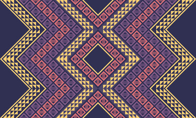 Geometric ethnic tribal seamless pattern. Traditional design for background, wallpaper, paper, packaging, fabric, clothing, wrapping, carpet, tile, decoration, vector illustration, embroidery style.