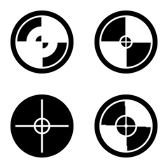Crosshairs_glyph Flat Icon Set Isolated On White Background