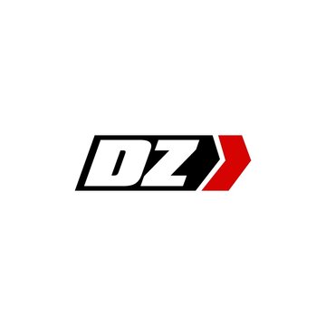 Initial letter DZ logo with right arrow logo design
