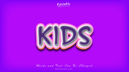 kids editable text effect, free font