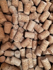 Close-up of a group of fresh wine corks