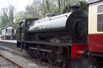Obraz na płótnie Canvas Bodmin general steam railway station Cornwall England uk