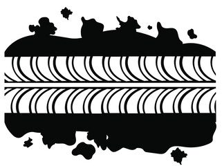 Offroad tire track in black and white color. Vector car wheel print © Yulia Zelinskaya