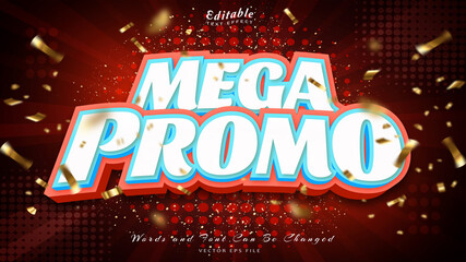 mega promo 3d style editable text effect