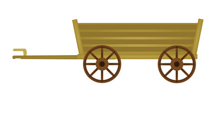 Brown wooden trailer. vector illustration