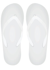 White  flip flops. vector illustration