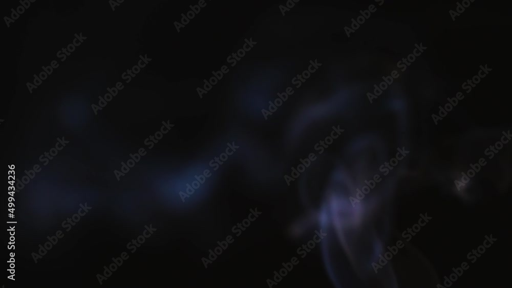 Poster abstract blue color smoke with a black background in slow motion. realistic cloud smoke with a strea