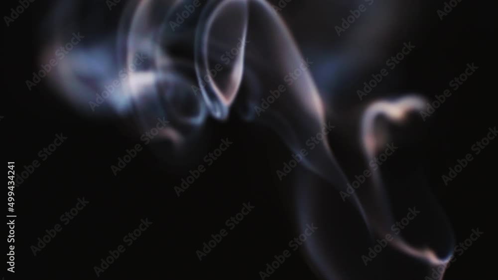Poster abstract blue color smoke with a black background in slow motion. realistic cloud smoke with a strea