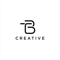 simple letter TB logo. monogram BT vector design logotype