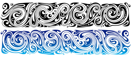 Water swirls ornaments