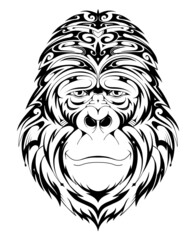 Monkey head tattoo