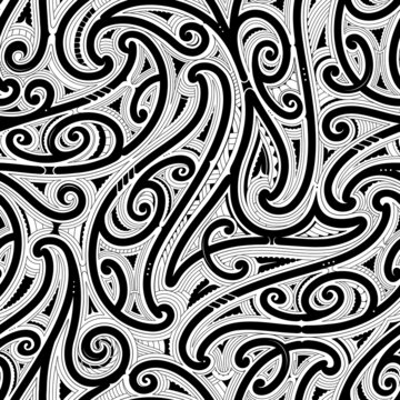 Seamless pattern Polynesian origin