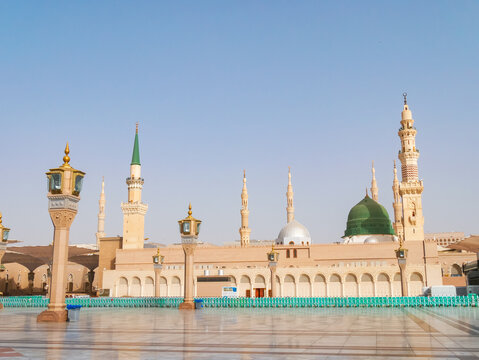 The Prophet's Mosque, Islam's second holiest site in Medina, Saudi Arabia