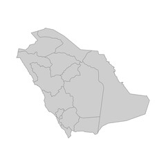 Outline political map of the Saudi Arabia. High detailed vector illustration.