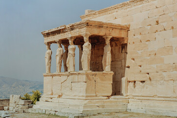 ancient greek temple with caryatids