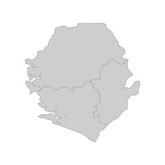 Outline political map of the Sierra Leone. High detailed vector illustration.