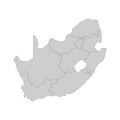 Outline political map of the South Afrika. High detailed vector illustration.