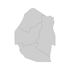 Outline political map of the Swaziland. High detailed vector illustration.