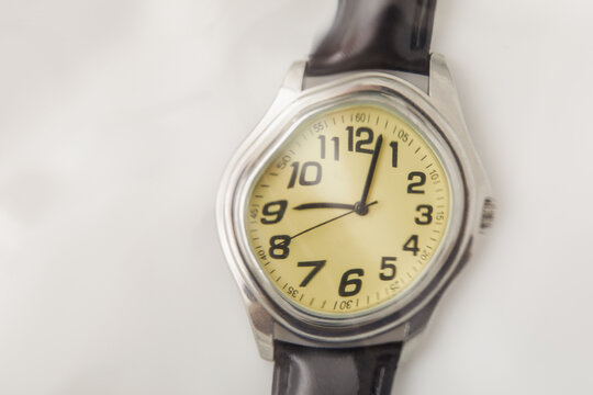 Close-up&nbsp;of distorted wristwatch