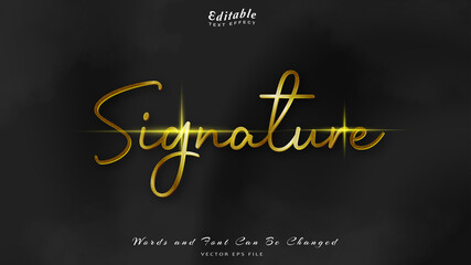 Fototapeta premium signature editable text effect with black wavy background. black silk luxury background.