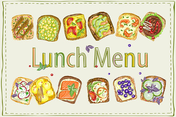 Lunch menu vector template