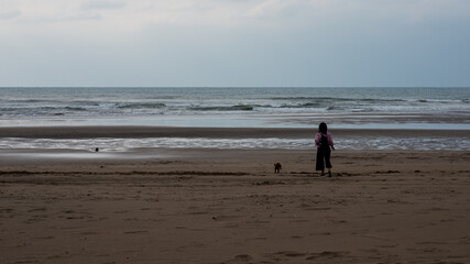 walking on the beach