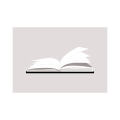 Hand-drawn picture of an earth tone book. Vector illustration. Cloth pattern concept. Shirt. Study material.