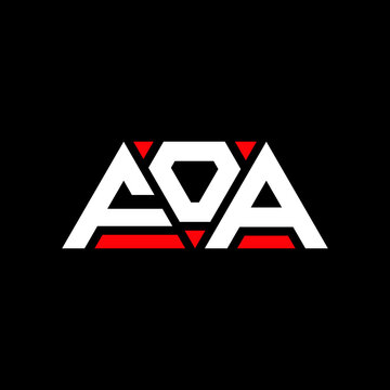 FOA triangle letter logo design with triangle shape. FOA triangle logo design monogram. FOA triangle vector logo template with red color. FOA triangular logo Simple, Elegant, and Luxurious Logo...