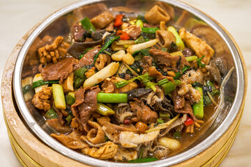 A delicious Guangxi dish, stir-fried beef offal