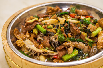 A delicious Guangxi dish, stir-fried beef offal