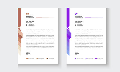 Business Corporate letterhead layout, Simple letterhead design With a various color print-ready Design template.