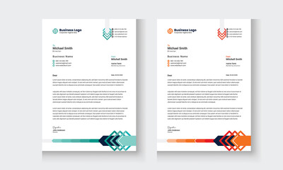 Business Corporate letterhead layout, Simple letterhead design With a various color print-ready Design template.