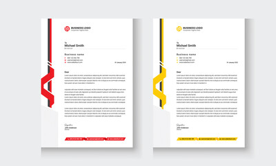 Business Corporate letterhead layout, Simple letterhead design With a various color print-ready Design template.