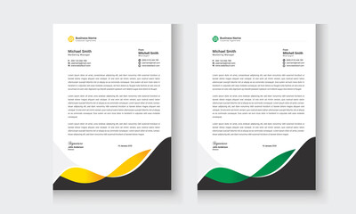Business Corporate letterhead layout, Simple letterhead design With a various color print-ready Design template.