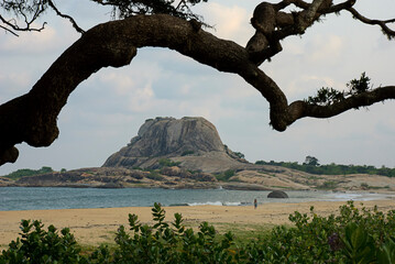 Patanangala Rock (also known as Elephant Rock) in Yala National Park, Sri Lanka. 