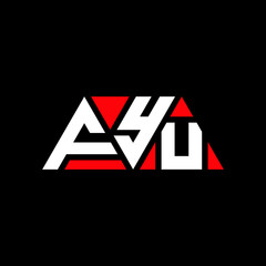 FYU triangle letter logo design with triangle shape. FYU triangle logo design monogram. FYU triangle vector logo template with red color. FYU triangular logo Simple, Elegant, and Luxurious Logo...