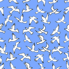 Birds seamless pattern. Stock vector illustration eps10.