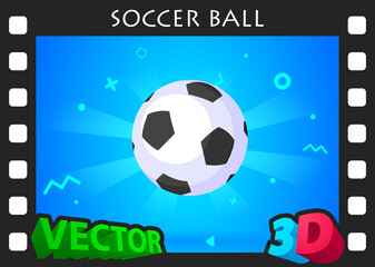 Soccer ball isometric design icon. Vector web illustration. 3d colorful concept