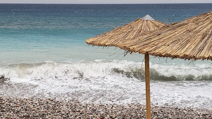 beach with umbrella