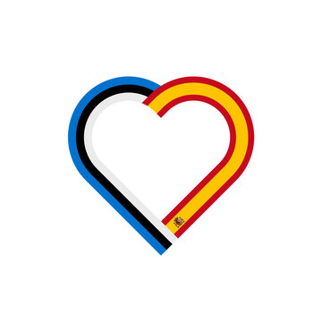 recommend clip art: unity concept. heart ribbon icon of  estonia and spain flags. vector illustration isolated on white background