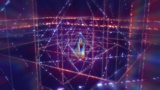 looped 3d animation of the movement of sacred objects fields of astral space