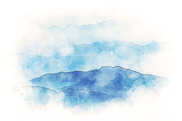 Watercolor mountains background. Nature digital art