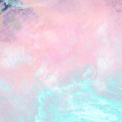 watercolor background with splashes in soft pastel cute color palette, wall poster, abstract painting in pink and light turquoise, design template with space for text, beautiful abstract background 